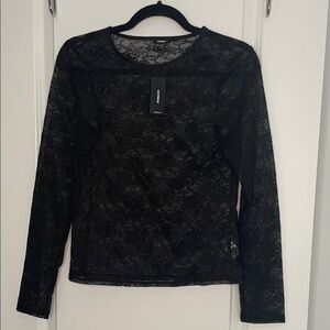 Express Black Lace Blouse